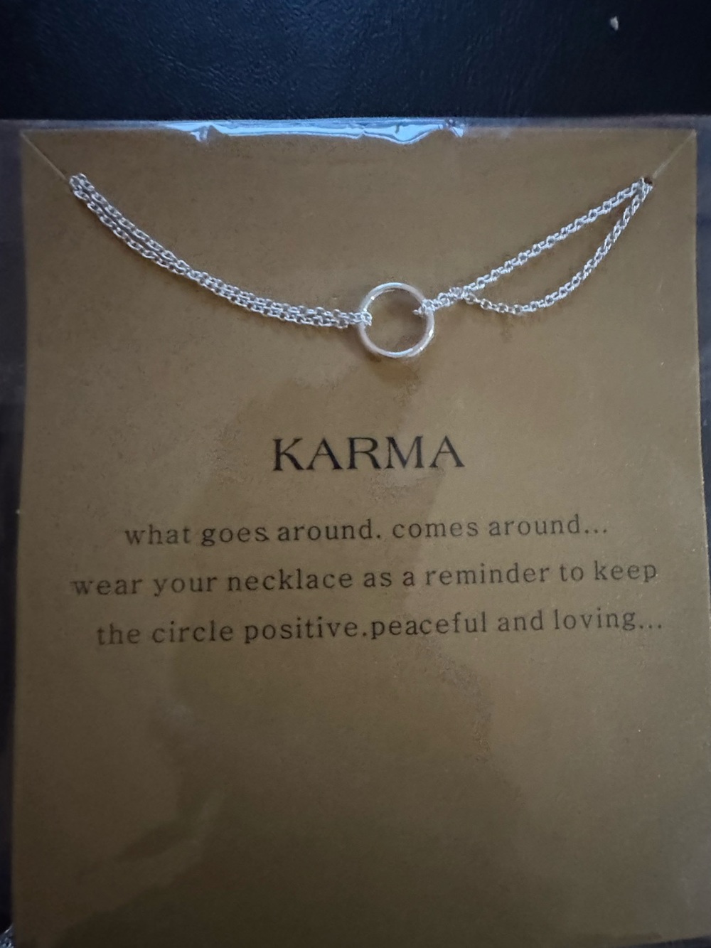 Karma Silver Circle Pendant Necklace - Silver